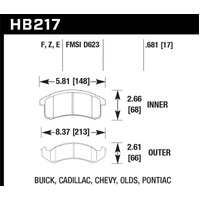 Hawk 96-97 Chevy Camaro RS / 94-97 Camaro Z28/Pontiac Firebird Trans AM  Blue 9012 Front Race Pads