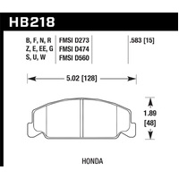 Hawk 88-89 Civic Si / 92-00 Civic CX / 88-00 DX / 98-00 GX HP Plus Street  Front Brake Pads