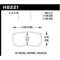 Hawk DTC-60 AP Racing/Wilwood Race Brake Pads