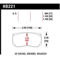 Hawk DTC-60 AP Racing/Wilwood Race Brake Pads