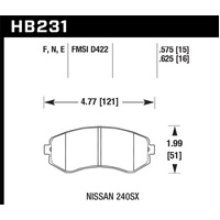 Hawk 89-93 240SX LE & SE (non-ABS) & Base / 94-96 240SX SE & Base Blue 9012 Race Front Brake Pads