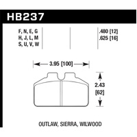 Hawk Wilwood BBK/Ap Racing/Outlaw HPS Street Brake Pads