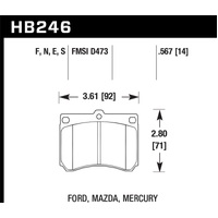 Hawk 14mm Blue 9012 Race Brake Pads