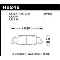 Hawk 97-12 Corvette/01-04 Z06/05-09 Z51 DTC-30 Race Rear Brake Pads