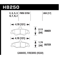 Hawk 98-02 Chevrolet Camaro 5.7L/3.8L / 98-02 Pontiac Firebird 5.7L/3.8L DTC-60 Race Rear Brake Pads