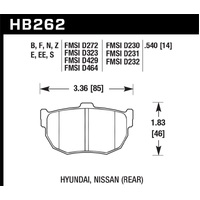 Hawk 89-97 Nissan 240SX SE Blue 9012 Race Rear Brake Pads