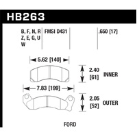 Hawk 1987-1993 Ford Mustang GT 5.0 HPS 5.0 Front Brake Pads