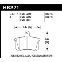 Hawk 98-02 Audi A4 Quattro Blue 9012 Race Rear Brake Pads