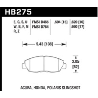 Hawk 98-00 Civic Coupe Si/01-06 Civic DX/EX/GX/HX/LX (Non Hatchback) HPS Street Front Brake Pads