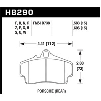 Hawk 98 Porsche 911 Targa / 99-08 911 Carrera 4 / 00-06 Boxster S Blue 9012 Rear Brake Pads