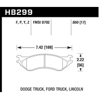 HawkDodge B1500 VanDurango/1500 Pickup/1500 Van / Ford / Lincoln LTS Street Front & Rear Brake Pad