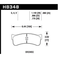 Hawk DTC-80 Brembo 25mm Race Brake Pads