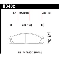 Hawk 87-05 Nissan Pathfinder (Various) / 86-97 PickUp D21 (Various) HPS Street Front Brake Pads