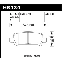 Hawk 2004-2006 Subaru Baja Sport HPS 5.0 Rear Brake Pads