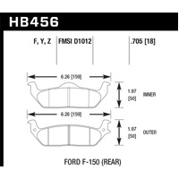 Hawk 04-11 Ford F-150 /  06-08 Lincoln Mark LT Rear LTS Street Brake Pads