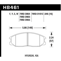 Hawk 01-06 Hyindai Santa Fe / 03-09 Kia Sorento Blue 9012 Race Front Brake Pads