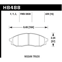 Hawk 00-04 Nissan Xtrerra / 03-04 Nissan Frontier LTS Street Front Brake Pads