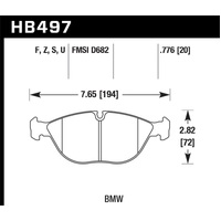 Hawk 99-09 / 11-12 Mercedes SL Class HPS 5.0 Front Brake Pads