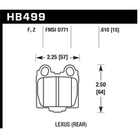 Hawk 00-05 Lexus IS300 HPS Street Rear Brake Pads