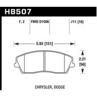 Hawk 09-10 Dodge Challenger SE/06-10 Charger SE/05-10 Chrysler 300 HPS Street Front Brake Pads