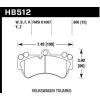 Hawk 04 Volkswagen Touareg Performance Ceramic Street Front Brake Pads