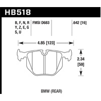 Hawk BMW Rear DTC-70 Race Brake Pads