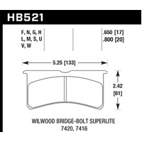 Hawk Wilwood BB SL 7421 HPS 5.0 Brake Pads