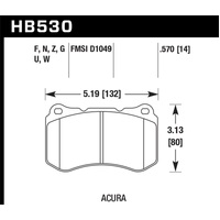 Hawk 07-08 Acura TL 3.5L / 04-08 TL 3.2L Type S HPS Street Front Brake Pads