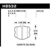 Hawk 10-12 Chevy Corvette Grand Sport / 06-12 Corvette Z06 Rear DTC-60 Race Brake Pads