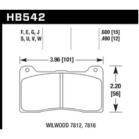 Hawk Wilwood 15mm DTC-60 Race Brake Pads