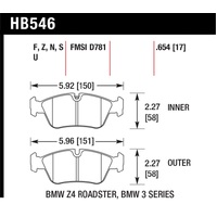 Hawk 08 BMW Z4 3.0L HPS 5.0 Front Brake Pads