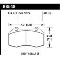 Hawk 08-10 Chevrolet Cobalt / HHR HPS 5.0 Front Brake Pads