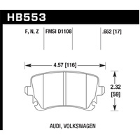 Hawk 06-07 Audi A6 Quattro / 03-04 RS6 / 04-08 S4 HPS Street Rear Brake Pads