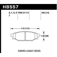 Hawk 08 WRX Rear HPS Street Brake Pads