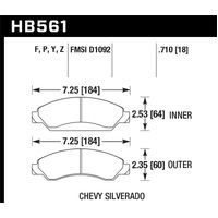 Hawk Cadillac / Chev Avalanche/Silverado/Suburban/Tahoe / GMC Sierra Yukon HPS Front Street Brake Pa