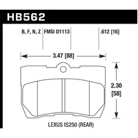 Hawk 06-13 Lexus IS250/IS350 HPS 5.0 Street Rear Brake Pads