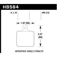 Hawk Aerospace Single Dynalite HPS 5.0 Street Brake Pads