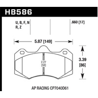 Hawk AP Racing CP7040 DTC-70 Race Brake Pads