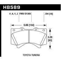 Hawk 08-10 Toyota Land Cruiser / 07-10 Tundra Super Duty Street Front Brake Pads