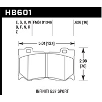 Hawk Infiniti G37 Sport HP+ Street Front Brake Pads