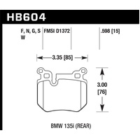 Hawk 08-13 BMW 135i HPS 5.0 Rear Brake Pads