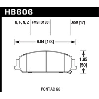 Hawk 08-09 Pontiac G8 3.6 Base/6.0 Performance Ceramic Street Front Brake Pads