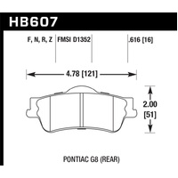 Hawk 08-09 Pontiac G8 3.6 Base/6.0 HPS Street Rear Brake Pads