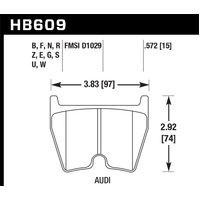 Hawk 08-11 Audi R8/07-08 RS4/03-04 RS6 / 02-03 VW Phaeton Blue 9012 Front Race Brake Pads