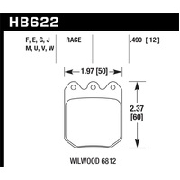 Hawk Wilwood DLS 6812 Blue 9012 Race Brake Pads