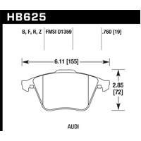 Hawk 2001-2010 Audi S3 European HPS 5.0 Front Brake Pads