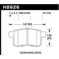 Hawk 11-14 Acura TSX HPS 5.0 Rear Brake Pads