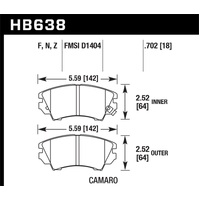 Hawk Camaro V6 HPS Street Front Brake Pads