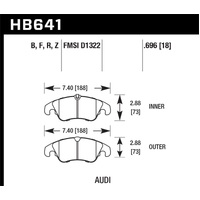 Hawk 2009-2014 Audi A4 HPS 5.0 Front Brake Pads