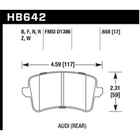 Hawk 2009-2014 Audi A4 HPS 5.0 Rear Brake Pads